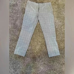 River Island Woman’s Black and White Slacks Plaid Stripe Size 34/30 Office As-Is